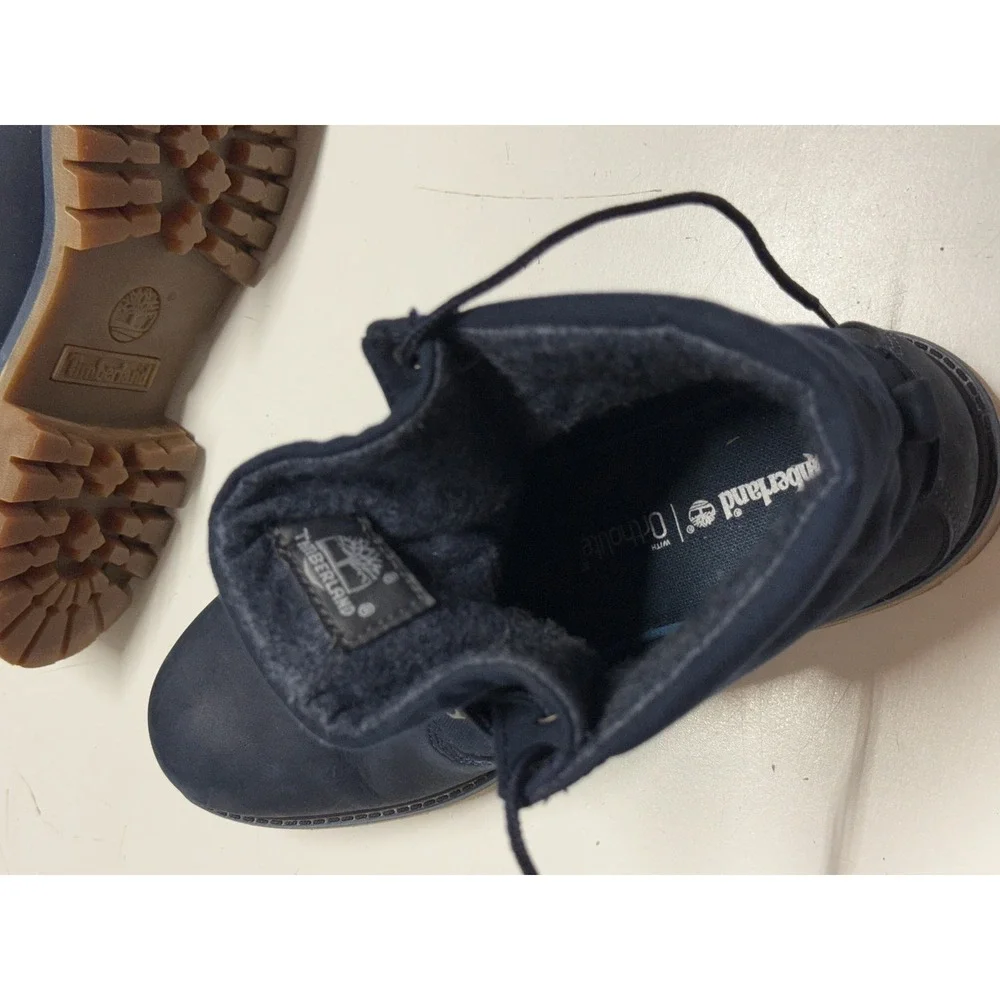 Timberland Roll Top Navy Blue Nubuck Leather Boots Mens 7.5 TB0A17BM‎